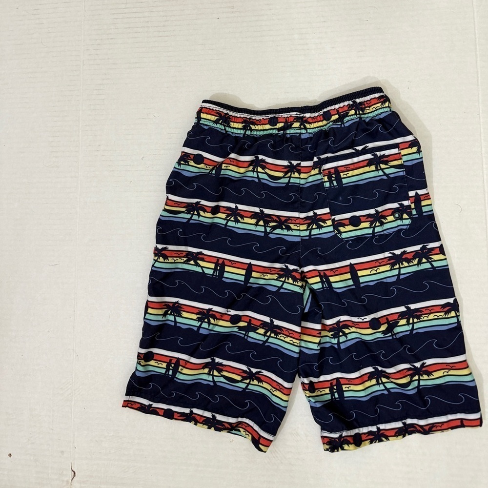 Navy Multi-Color Kids Swim Trunks - Picture 2 of 6